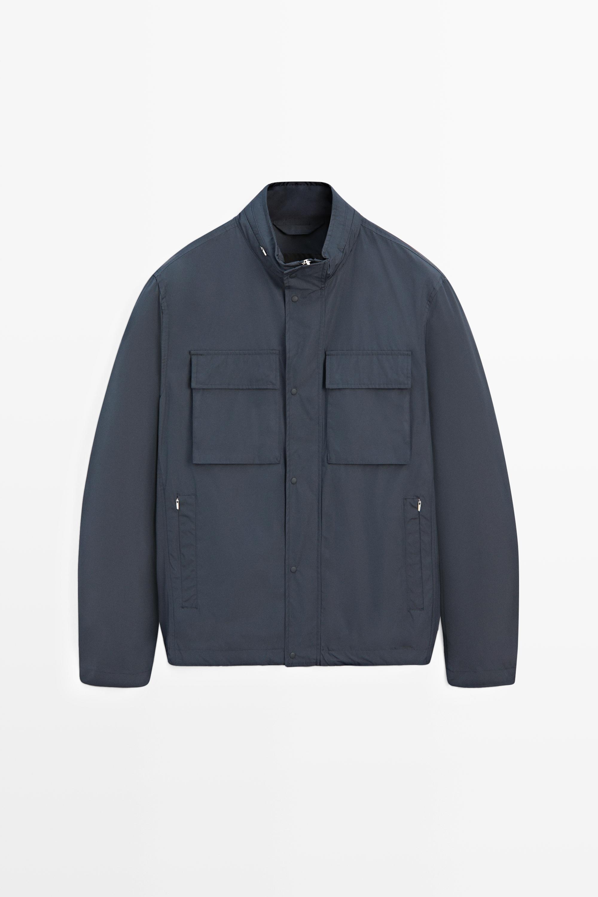 Technical fabric jacket with pocket details